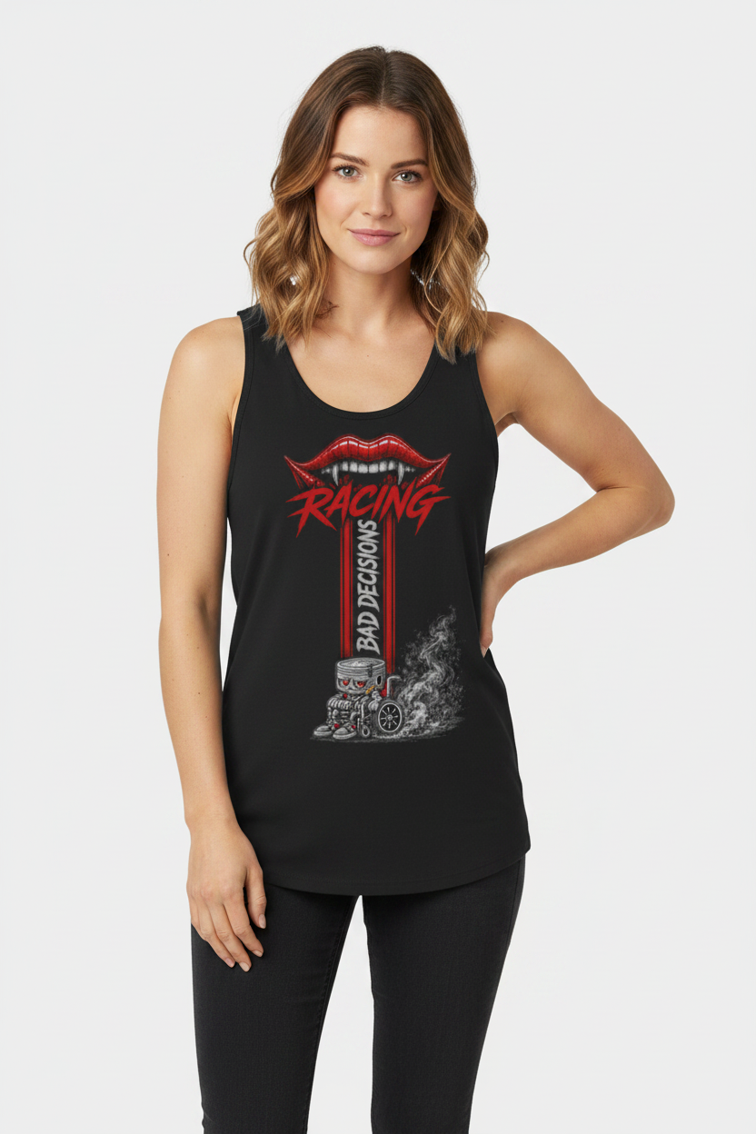 Mannequin femme débardeur Bad Decisions Racing